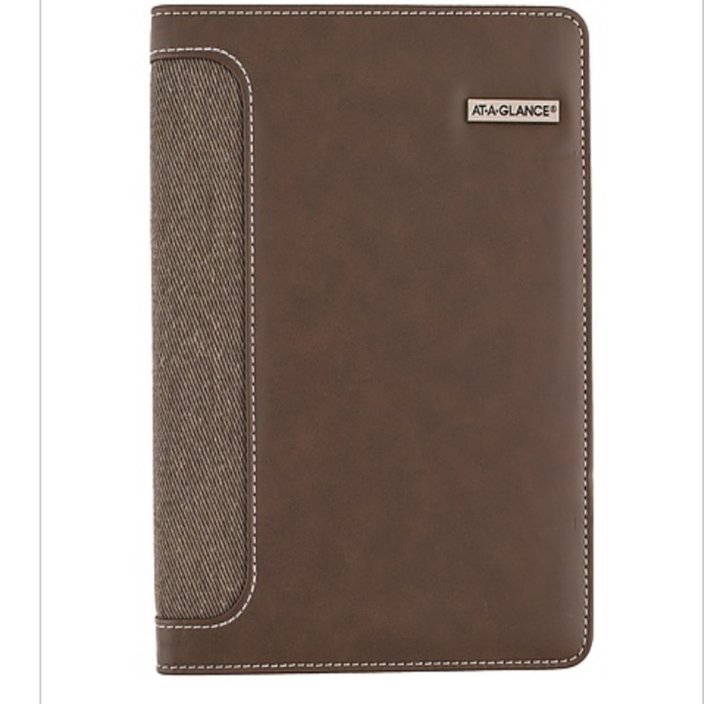 AT-A-GLANCE Harrison Telephone Address Book, 3 Ring, Brown, 5 1/2" x 8 1/2"